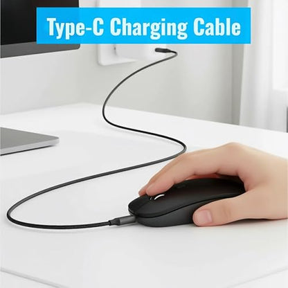 Portable Wireless Mouse for Laptop, PC, MacBook, Desktop, 2023 Version 2.4G Computer Optical/Ergonomic Mouse 6 Buttons, 800/1200/1600 DPI, with USB Receiver - Black - color: BLACK1