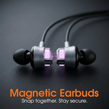 MANHATTAN Bluetooth Wireless Neckband Headphones — Work Earbud Earphones with 15H Playtime, Noise-Isolating, IPX4 Water Resistant, Built-in Mic – for Work, Music, Calls (Black/Space Gray) - color: Black/Space Gray