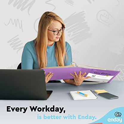 Enday 1 Inch Binder, Purple 3 Ring Binder 1 Inch, Heavy Duty Three Ring Binder, 175 Sheets Capacity - One Inch Binder for Home School and Office - color: Purple, size: 1-Inch