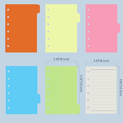 Harphia A7 6-Hole Binder Refill Value Set, 90-Sheet Rulled Line Loose Leaf Paper with Stickers and Dividers, Planner Inserts with Binder Pockets - color: Line Paper Set, size: A7