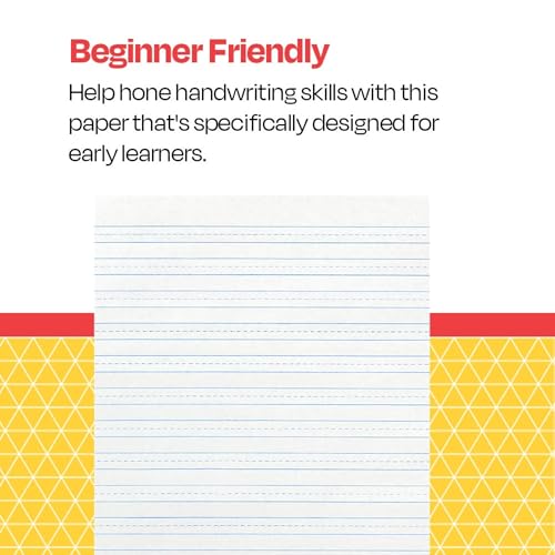 School Smart-85353 Skip-A-Line Ruled Writing Paper, 3/8 Inch Ruled Short Way, 8 x 10-1/2 Inches, White, Pack of 500 - size: 8" x 10.5" - 3/8" Ruled