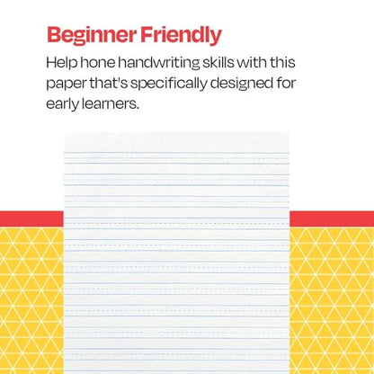 School Smart-85353 Skip-A-Line Ruled Writing Paper, 3/8 Inch Ruled Short Way, 8 x 10-1/2 Inches, White, Pack of 500 - size: 8" x 10.5" - 3/8" Ruled