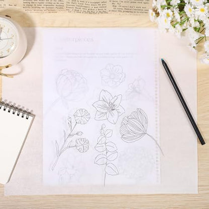 Tracing Paper Roll 17in x 75yd, White Trace Paper Pattern Paper Translucent Tracing Paper for Sewing, Drawing, Sketching, Gift Wrapping - size: 17in x 75yd