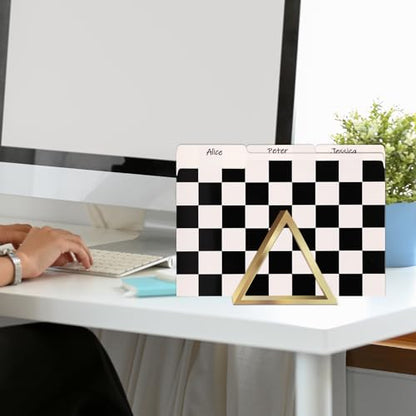 Whaline 24 Pack Checkered File Folders Letter Size Black White Buffalo Plaid File Pockets with 1/3 Cut Tab for Home Office Classroom Supplies, 8.9 x 11.6 Inch - style: Checkered