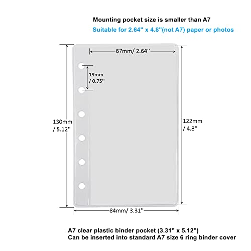 12 Pack A7 Size Clear Sheet Protectors 2.6 x 4.8 Inch Plastic Sleeves Page Protectors Top Loading Paper Protector for 6 Ring Binders, Acid-Free, Archival Safe for Documents and Photos - size: A7