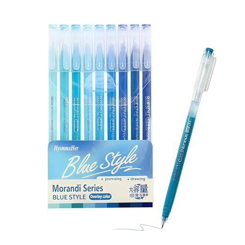9 Colored Gel Pens Set, 0.6mm Fine Point for Black Paper & White Paper, Pens for Journaling, Adult Coloring Books, Bible, Drawing, Note Taking, Art & Journaling Supplies (Navy Blue) - color: Navy Blue