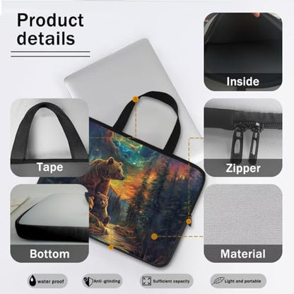 Computer Shoulder Bags for Laptops Laptop Briefcases Casual Business Briefcase - color: Bear Print, size: 10inch