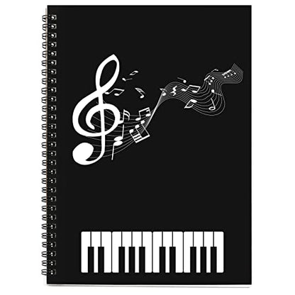 MAXCURY Blank Sheet Music Composition Manuscript Staff Paper Art Music Notebook Black 100 Pages 26x19cm - color: Piano Note