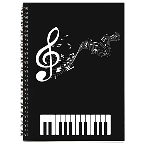 MAXCURY Blank Sheet Music Composition Manuscript Staff Paper Art Music Notebook Black 100 Pages 26x19cm - color: Piano Note