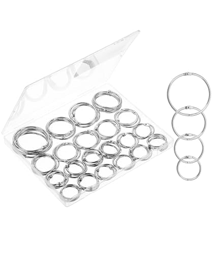 Mr. Pen- Loose Leaf Binder Ring, 60 Pack, 4 Sizes (1", 1.25", 1.5", 2") | Metal Loose Leaf Binder Book Rings for Books and Index Cards, Scrapbook, Keychains, School, Home, Office, Silver - color: Silver, size: 1", 1.25", 1.5", 2", 60 Pack