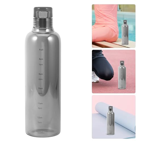 Beaupretty Glass Water Bottle 500ml Small Portable High Temperature Resistant Water Jug with Time Scale for Students Home and Outdoor Fitness Use