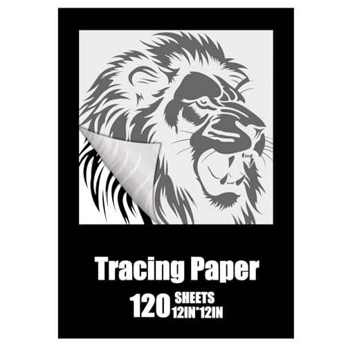 Epakh Tracing Paper 120 Sheets, 12 x 12 Inch Transparent Drawing Paper for Tracing Pads for Pencil Sketching Drawing DIY Crafts Painting Wax Printing Calligraphy Ink Markers - size: 12 x 12 Inch