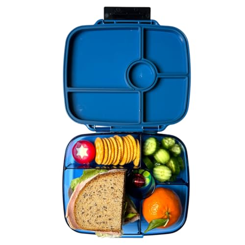 Yumbox Go Leakproof Bento Lunch Box, 5 Compartments, Oslo Blue | Deep Portioned Tray | Removable Silicone Gasket | Lightweight Construction | Fits Most Lunch Bags | Easy-Clean Design - color: Oslo Blue (dark blue)