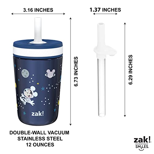 Zak Designs Disney Mickey Mouse Kelso Tumbler Set, Leak-Proof Screw-On Lid with Straw, Bundle for Kids Includes Plastic and Stainless Steel Cups with Bonus Sipper (3pc Set, Non-BPA) (Pack of 12) - color: Mickey Mouse, size: 3 Piece Set (Pack of 12)
