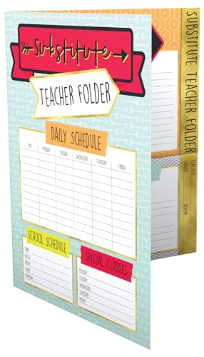 Aim High Substitute Teacher Folder Folder | Classroom Management, Contact Information, and More, Desk Organizer School Supplies - size: 1 Pack