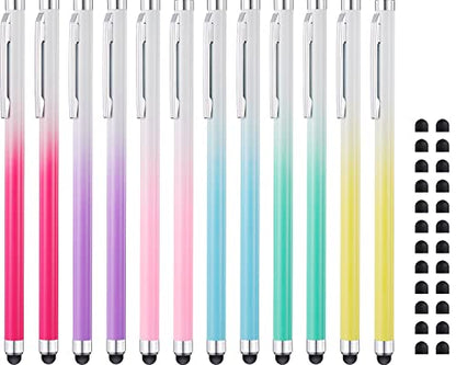 Stylus Pens for Touch Screens 12 Pack, Linfanc High Sensitivity and Precision Capacitive Stylus Pens for iPad, Tablets, Smartphones - color: Multicolor - 12 Pack
