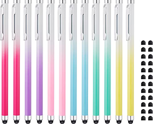Stylus Pens for Touch Screens 12 Pack, Linfanc High Sensitivity and Precision Capacitive Stylus Pens for iPad, Tablets, Smartphones - color: Multicolor - 12 Pack