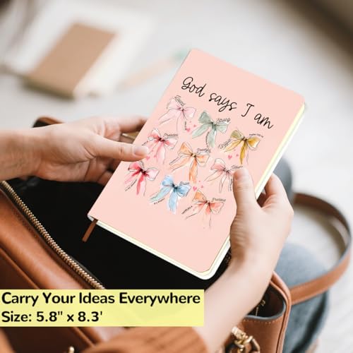Bible Gifts for Women, Bow Bible Hard Shell Journal Notebook, College Ruled Notebook, Inspirational bow Hardcover Notebooks, Journals for Writing Planner Note Taking 200 Sheets (5.8 x 8.3) - color: Multi 1566