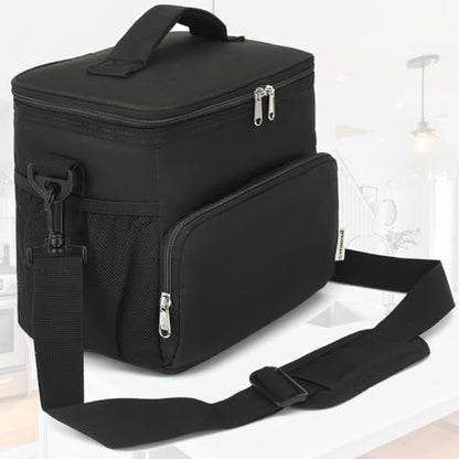GYEUKHAM Unisex Insulated Lunch Bag, Black, 10.2 x 7.5 x 9 inches, Durable Oxford Fabric, PEVA Lining, 3+ Years - color: Black#2