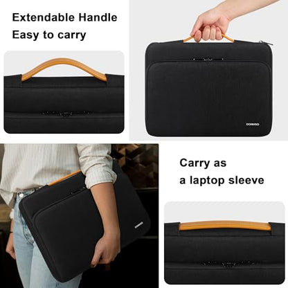 DOMISO 360 Protective Laptop Sleeve 15.6 inch Laptop Case with Handle Laptop Carrying Case for 15 inch MacBook Air/Pro Laptop Case 15.6 inch Compatible with MacBook Air 15 inch M3 2024,Black - color: Black, size: 15-15.6 inch