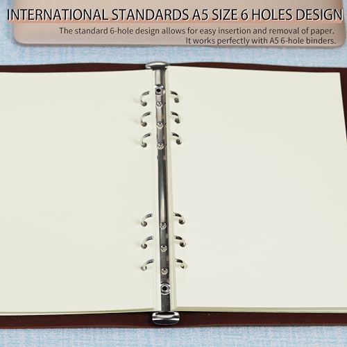 A5 Blank Refill Paper, A5 Loose Leaf Paper 6 Hole Notebook Refills for 6 Ring Refillable Binder Notebook Planner Diary Journals Painting -Blank Pages,80 Sheets/160 Pages - size: Blank-A5