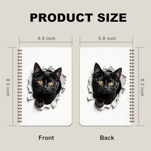 2 Pcs Cute Cat Spiral Notebook, Funny Cats Gift College Ruled Spiral Notebook, Multi Subject Notebooks, 160 Ruled Pages Hardcover Journals for Writing Travel Office, Cat Lover Gifts for Women - color: Multicolour 0002