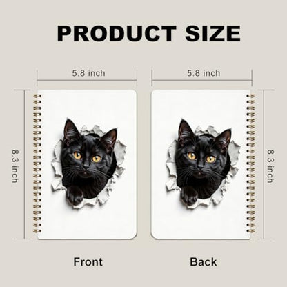 2 Pcs Cute Cat Spiral Notebook, Funny Cats Gift College Ruled Spiral Notebook, Multi Subject Notebooks, 160 Ruled Pages Hardcover Journals for Writing Travel Office, Cat Lover Gifts for Women - color: Multicolour 0002