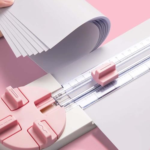4 in 1 Paper Cutter, 4 Paper Cutting Methods (Straight Line, Wavy, Dotted, Folded Lines), Plus Side Ruler，Plastic (Blue) - color: Blue