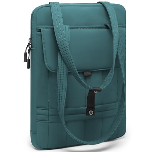 HYZUO 15-16 Inch Puffy Laptop Sleeve Padded Handbag for MacBook Pro 15/16, 15" 15.6" Dell/HP/Lenovo/Asus/Acer Notebook Chromebook, Women Slim Shoulder Bags Work Daily Bag, Dark Green - color: Dark Green, size: 15-16 Inch