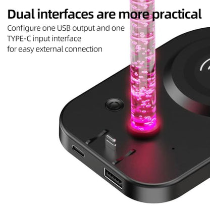 3 in 1 Wireless Charging Station with Headphone Stand, RGB Night Light, 15W Fast Wireless Charging, Desktop Wireless Charging Organizer, Multi Port Charging Stand for Desk
