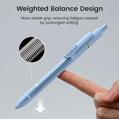 8 Pack Blue Gel Pens with Fidget, Quick-drying Blue Ink No Smudge | 0.7mm Fine Point Smooth, Long-Lasting Ink, Soft Grip Retractable Pens for Journaling School Office, Gift for Women Men Nurse - color: Morandi-Blue Ink-8Pcs