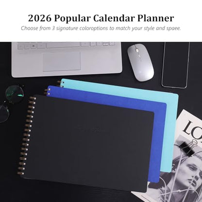 Leanga 2026 Planner, Dated Weekly & Monthly Planner with Goal Setting and Habit Tracker for Achieving Success, Academic Desk Calendar-13-1/2" x 9",Large Hardcover Dashboard Deskpad-Azure - color: Azure