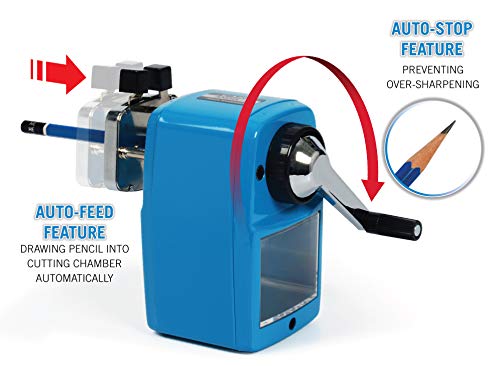 CARL Angel-5 Pencil Sharpener, Blue - color: Blue