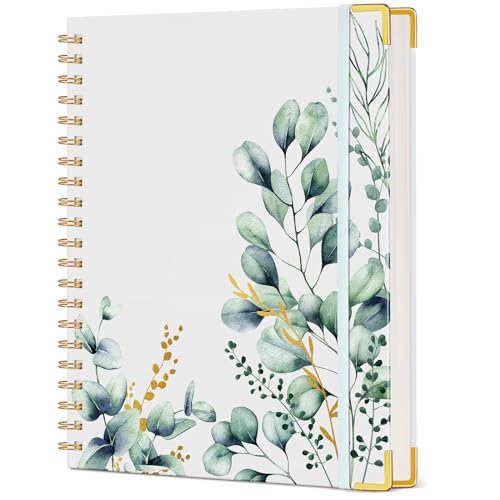Aesthetic Spiral Notebook Journal for Women, 200 Pages Lined Notebooks 8.5” x 11”, A4 Large Hardcover Spiral Journals with 100 GSM Thick Paper, Cute College Ruled Notebook for Writing Work School - color: Aesthetic Leaf, size: A4