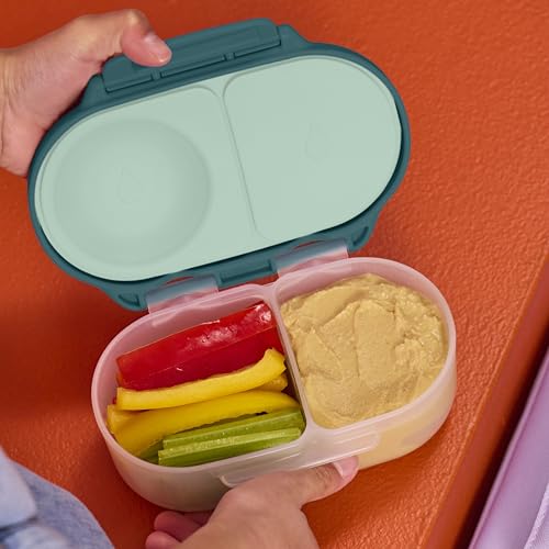 b.box Lunch Box Kids 2-pack, Mini Lunch Box + Snack Containers for Kids | 4.25 + 1.75 Cup Bento Box for Kids, Snack Box, Lunch Containers, Leak Proof, Dishwasher Safe, BPA Free, PFAS Free, Ages 4m+ - color: Emerald Forest