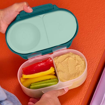 b.box Lunch Box Kids 2-pack, Mini Lunch Box + Snack Containers for Kids | 4.25 + 1.75 Cup Bento Box for Kids, Snack Box, Lunch Containers, Leak Proof, Dishwasher Safe, BPA Free, PFAS Free, Ages 4m+ - color: Emerald Forest