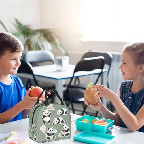Panda Lunch Box - Insulated Lunch Bags for Women/Men Little Panda Collection Reusable Lunch Tote Bags, Perfect for Office/Camping/Hiking/Picnic/Beach/Travel - color: Panda
