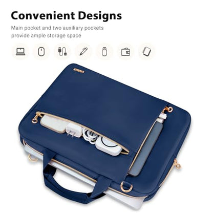 Laptop Case Bag Women Men Computer Sleeve Compatible with MacBook/Dell/HP/Acer/ASUS/LG, Waterproof Shoulder Carrying Briefcase, Blue, 14-14.5 Inch - color: Blue, size: 14 inch
