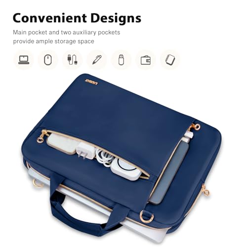 Laptop Case Bag Women Men Computer Sleeve Compatible with MacBook/Dell/HP/Acer/ASUS/LG, Waterproof Shoulder Carrying Briefcase, Blue, 15.6-16 Inch - color: Blue, size: 15.6 inch