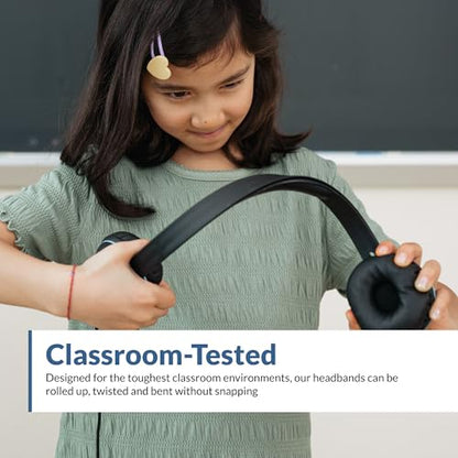 Cyber Acoustics USB Stereo Headset (AC-5008-80) – Durable, Crisp, and Clear Communication in Classrooms and at Home - 80 Pack - size: 80 Pack