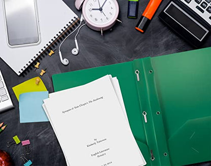 Better Office Products Poly 2 Pocket Folders with Prongs, Heavyweight, 36 Pieces, Assorted Primary Colors