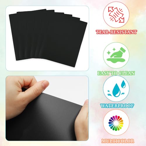 Plastic Folders with Pockets and Prongs - 6pcs Plastic Pocket Folders with Brads,Black Vinyl Poly 3 Prong 2 Pocket Sturdy File Folders for Documents Homework Paper,Back to School Supplies - color: Black