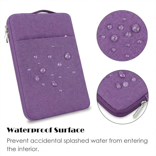 Laptop Sleeve Case for MacBook Air 13.6" & MacBook Pro 13.3" with Handle | WaterProof, with Accessory Pocket, Scratch-resistant,Soft Velvet Lining, Canvas Surface, for Travel, Home, Office(Purple) - color: Purple