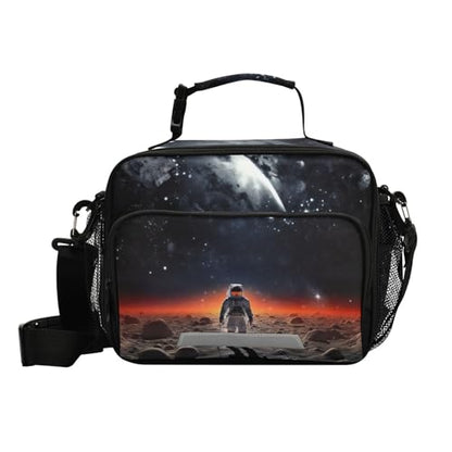 Astronaut Planet Kids Lunch Box Insulated Lunch Bags Cooler Tote Bag with Removable Shoulder Strap for Boy Girl Student 20847413 - color: Astronaut