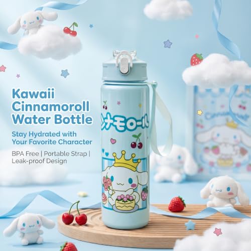 Cartoon Huntrix Water Bottle for Girls, 25oz Leak Proof with Straw Lid, Gifts for Girls (Cinnamoll) - color: Cinnamoll
