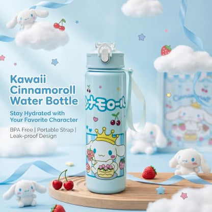 Cartoon Huntrix Water Bottle for Girls, 25oz Leak Proof with Straw Lid, Gifts for Girls (Cinnamoll) - color: Cinnamoll