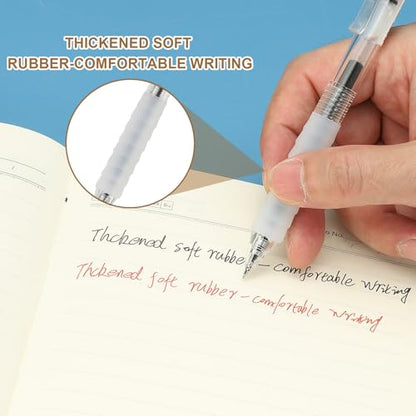 PATIKIL 0.5mm Gel Pens, 12 Pack Black Ink Retractable Smooth Writing Quick Dry Rollerball Pens Medium Point for Home Office Business Art Writing Note Taking, Clear AGPJ0601A