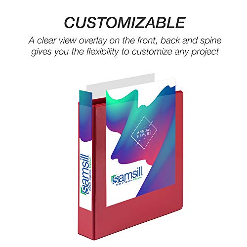 Samsill Durable 1.5 inch 3 Ring Binder, D Ring Binder, 100% Recycled Chipboard, Red - color: Red, size: 1 Pack, style: 1.5 Inch