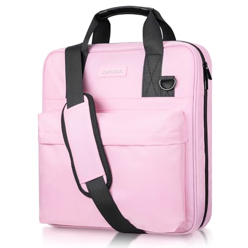 3 Ring Zipper Binder, Durable School Zip Binder, 2" 500 Sheets | Sturdy organizer with strap & pockets fits laptops. Internal pouch keeps daily tech gear easy to carry. - color: Pink