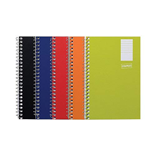 STAPLES Memo Pads, 4” x 6”, College Ruled, Assorted Colors, 50 Sheets/Pad, 5‑Pack